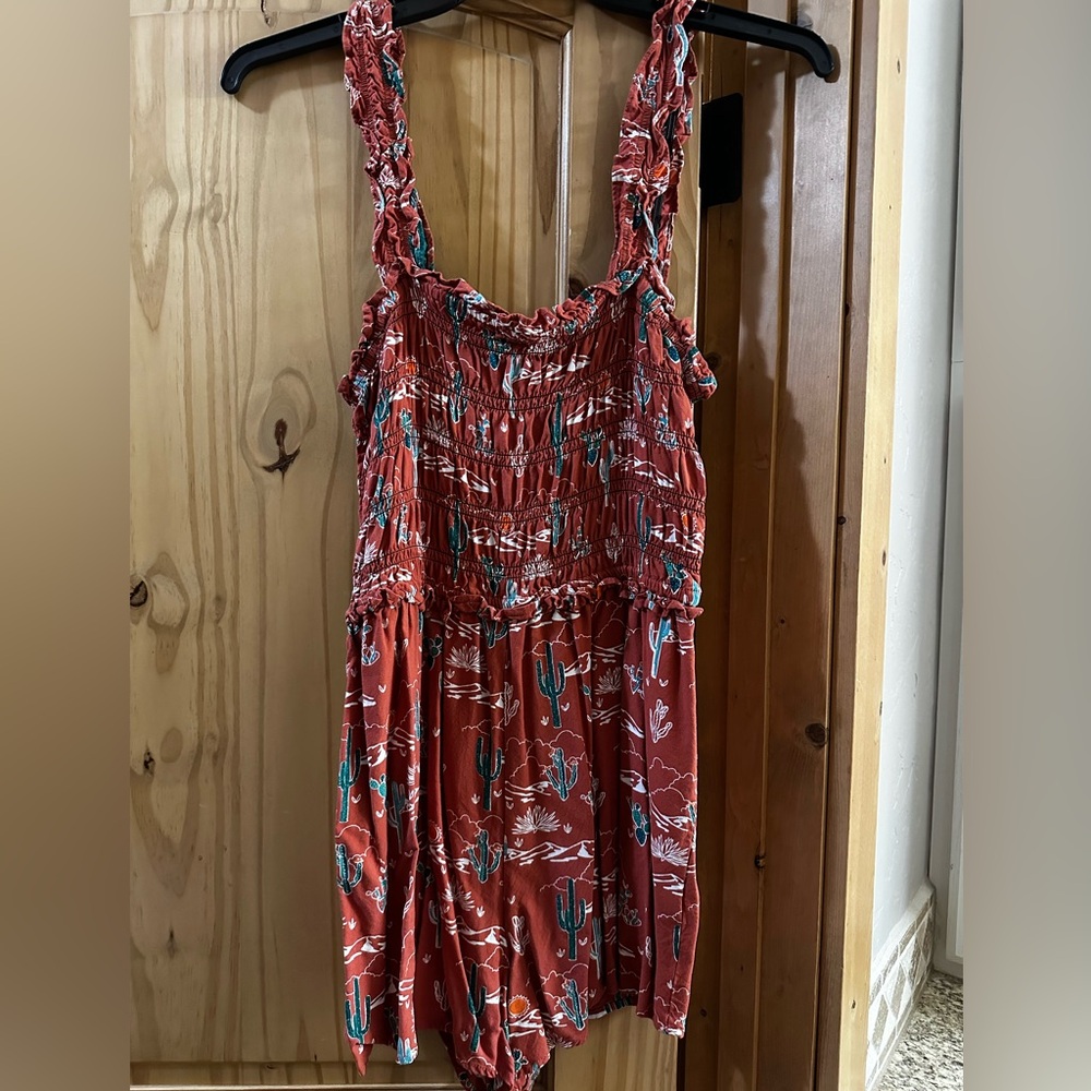 Rust Cactus Print Sundress